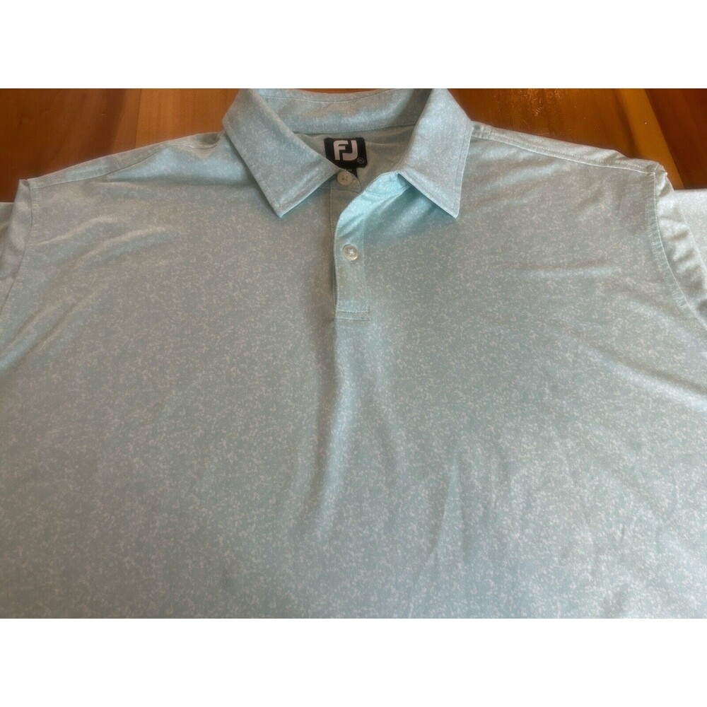 FJ Footjoy Men’s Polo. 2XL. Aqua. Golf Shirt. Short Sleeve.